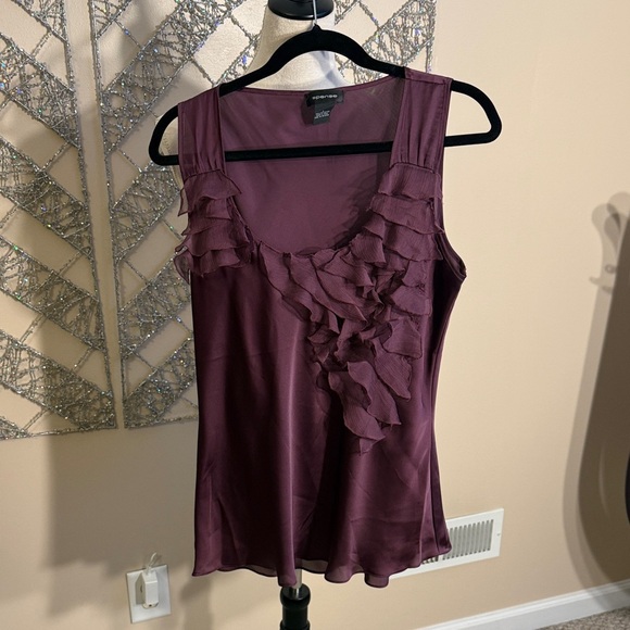 Spense Plum Ruffled Tank Top - Picture 1 of 3
